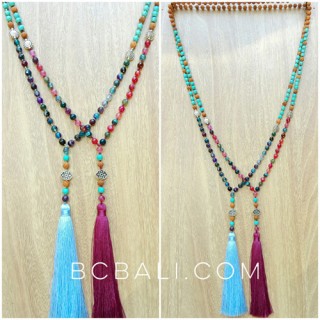 agate beads stone tassels necklace best seller design wholesale price